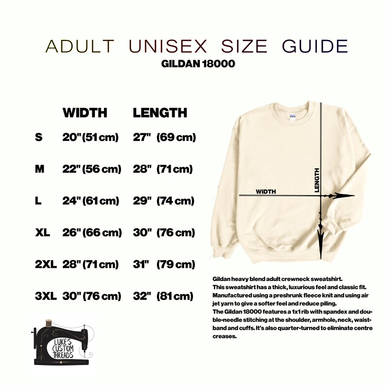 a white sweatshirt with the measurements for a sewing machine