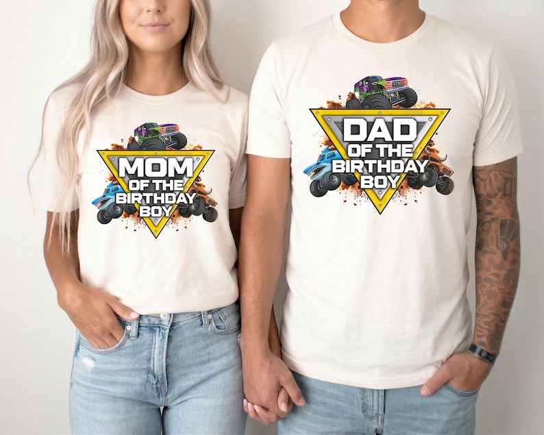 Custom Monster Truck Birthday Shirt, Jam Squad Shirts, Personalized Monster Truck Logo, Boys 2nd Birthday Party Tee image 3