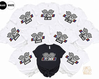 Custom Pit Crew verjaardagsshirts, bijpassend familieraceshirt, gepersonaliseerde groep racet-shirt, jongens raceauto verjaardagsshirt, twee Fast Tee