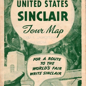 Sinclair Interactive Map Sinclair U.S. Tour Map - 1939 World's Fair Edition - Etsy