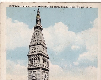 Postal antigua del edificio de la Metropolitan Life Insurance, Nueva York - 1910