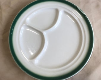 Plato dividido para aerógrafo de porcelana Buffalo, 1960