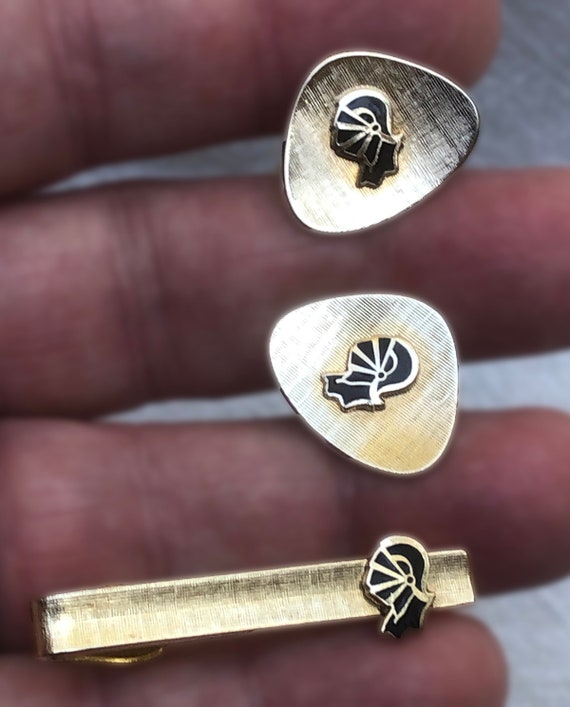 Vintage knight cufflinks tie Gem