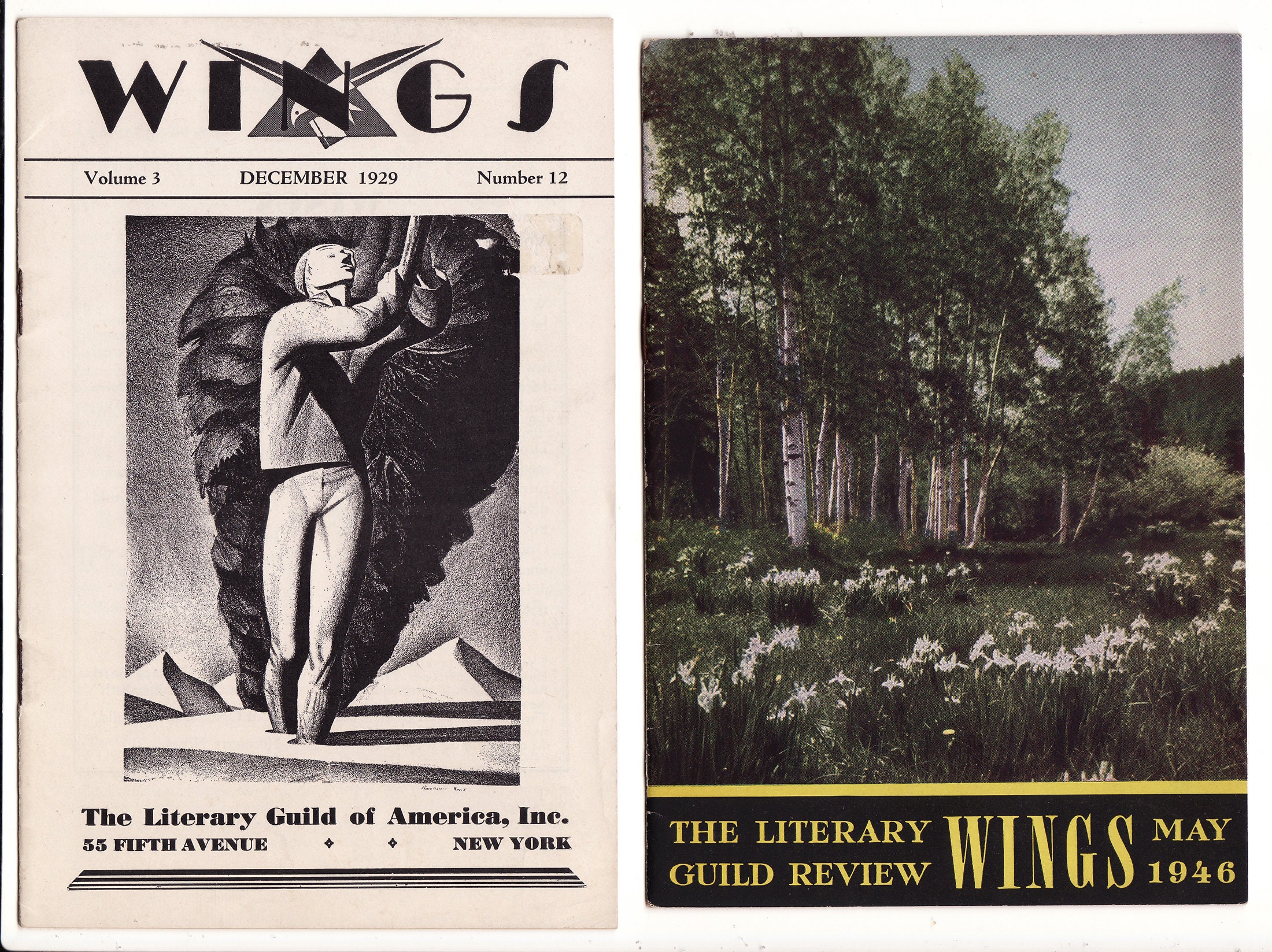 Literary Guild wings Magazines 1929 & 1946 Etsy