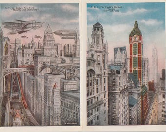 Carpeta de recuerdos de rascacielos de Nueva York - Décadas de 1910-1920