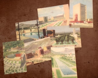 Postales antiguas - Exposición de los Territorios Italianos de Ultramar, 1940 - Juego de 7