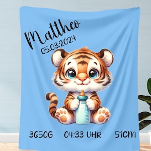 Baby Fleece Blanket Birth Details, Gift Birth, Newborn Blanket, Personalized Baby Blanket, Fluffy Blanket Name, 28 Designs to Choose From