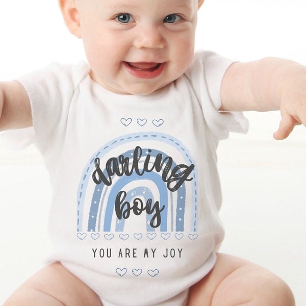 Darling Boy You Are My Joy Baby Body Suit. Adorable Infant Gift for New Boy Moms, Baby Shower Gift, Gender Reveal Present.