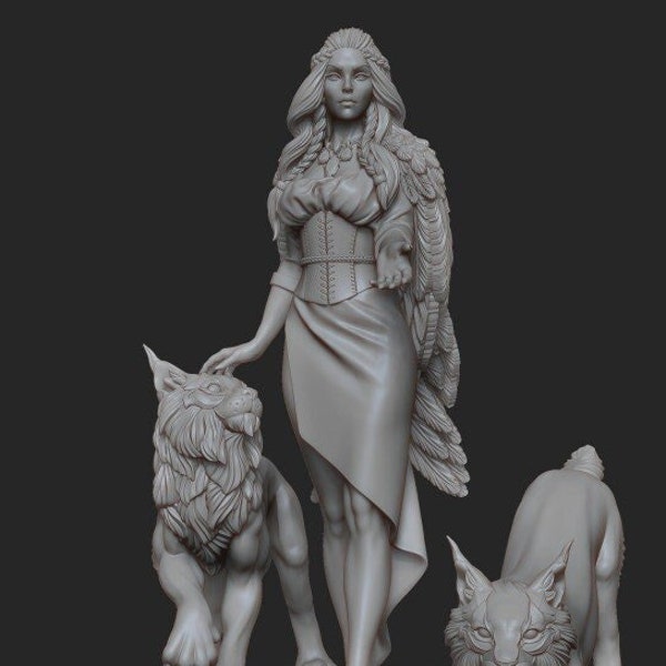 Norse Gods: Freya & Felines, by Surt Studios | Mythology | Heathen | Pagan | Asatru | Vanatru | Germanic Polytheism | Aesir | Vanir