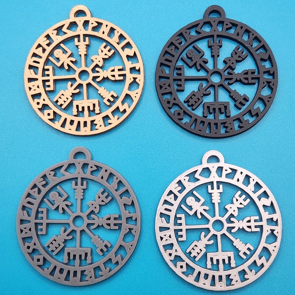 Vegvisir Keyring or Pendant, by serhcu on thingiverse (Pendant, Jewelry, Necklace, Amulet, Heathen, Asatru, Norse Paganism, Forn Sed)