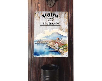 Personalized Italy wall bottle opener souvenir Italy Naples with your name gift idea - SO5