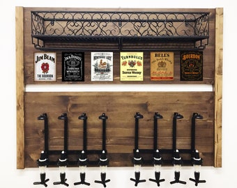 Home Whiskey Bar/Dispenser di alcolici a parete/Regalo per uomo/Drink Party Bar/Dispenser di liquori/8 portabottiglie K1