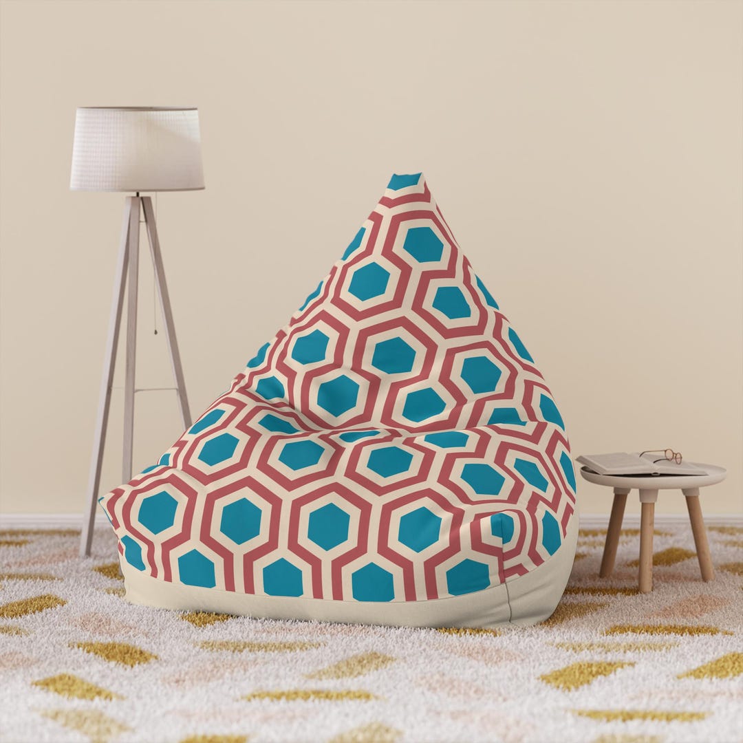Hexagon Pattern Bean Bag Chair Cover Cozy Home Decor, Fun