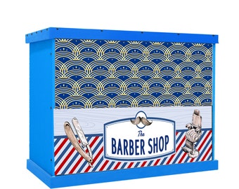 Caisse pour coiffeur, barbier, caisse personnalisable en bois massif BA15