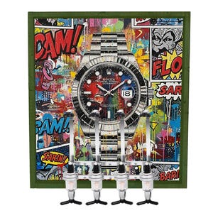 Luxe tegen elke prijs Pop Art Bar whisky dispenser Bar pop art drank dispenser Canvas print met lijst en acryl