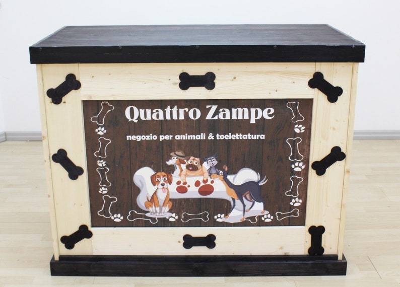 Customizable solid wood pet store checkout counter, display counter, BA1 Reception Counter image 3