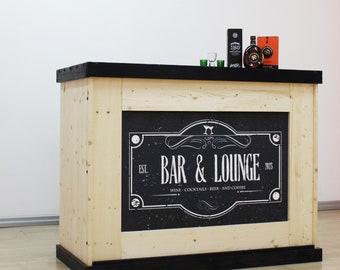 Home or small shop bar counter, customizable cash desk in solid wood Reception Desk P1