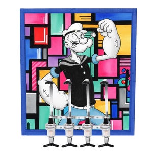 Popeye Pop Art Bar whisky dispenser Bar pop art drank dispenser Canvas print met lijst en acryl