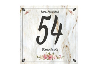 Numéro de maison Plaque villa personnalisée carrelage 15 x 15 cm avec votre écriture C45