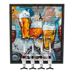 Graffiti Pop Art Bar whisky dispenser Bar street art drank dispenser Canvas print met lijst en acryl