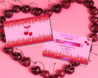 Cherry Flames Thank You Card Template: Small Business Package Insert (Digital Download)