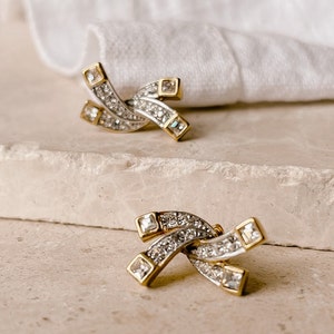 Attwood and Sawyer Pierced Crystal Twist Earrings