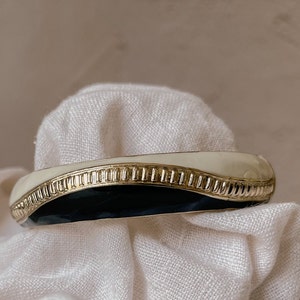 Gold Black and Ivory Enamel Bangle