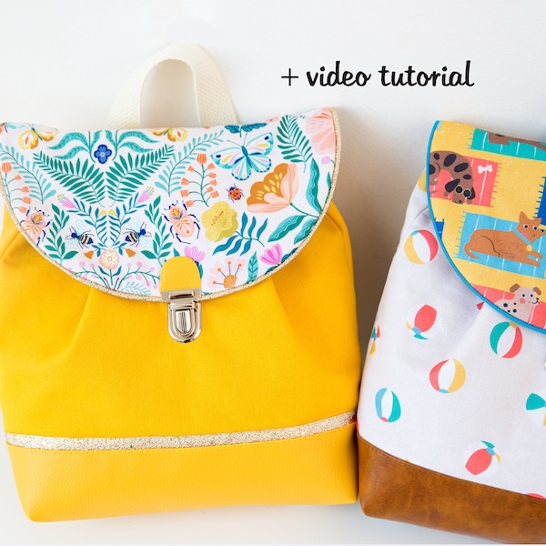 Misha Kids Backpack PDF Sewing Pattern in English with video tutorial