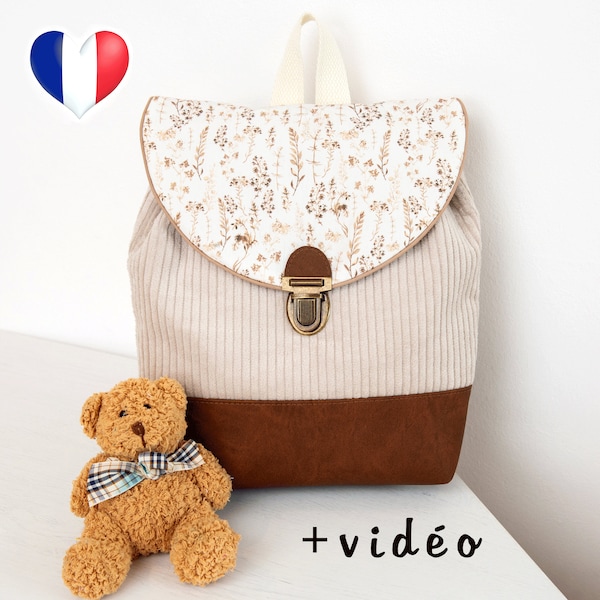 Patron de couture PDF pour sac à dos Laura Kids en FRANÇAIS