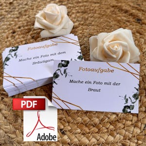 Wedding Photo Challenges | 70 Cards + Blank PDF for Printing | Wedding Game & Photo Challenge | Fun Photo Game for Guests