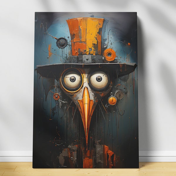 Steampunk Canvas Art for Industrial Decor Modern Steampunk Artwork on Canvas Vintage Style Canvas Art Retro-inspired Abstract Artwork