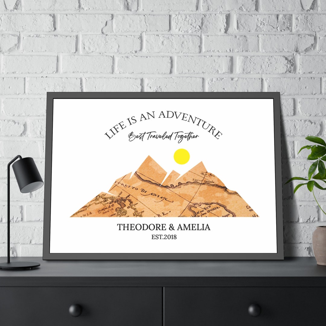 Personalized Couple Journey Map, Custom Couples Travel Map, Wedding ...