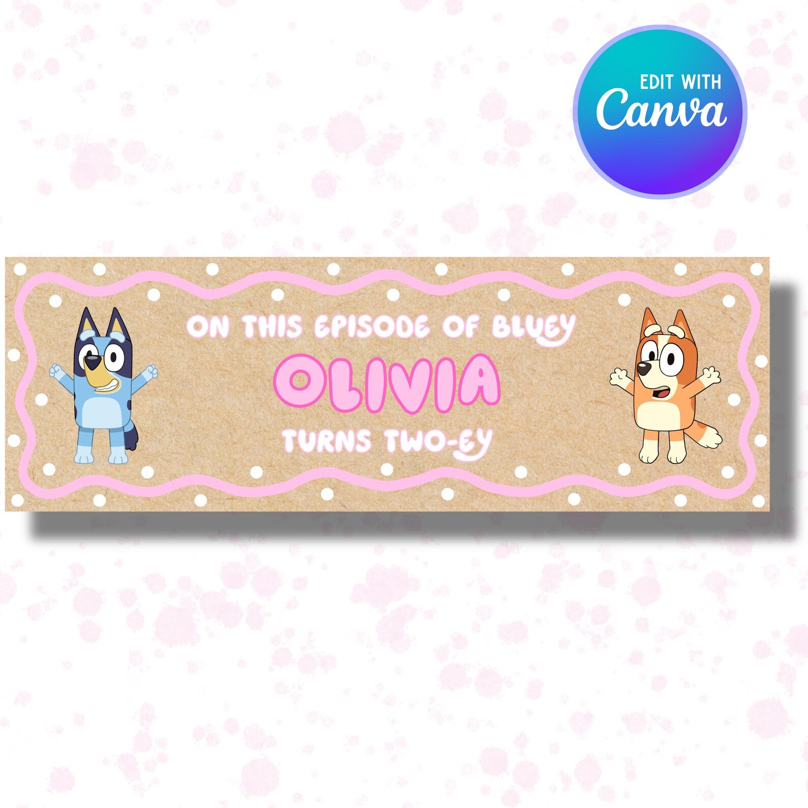 Editable Bluey Birthday Banner - Canva Digital Download - 2ft X 6ft - Etsy