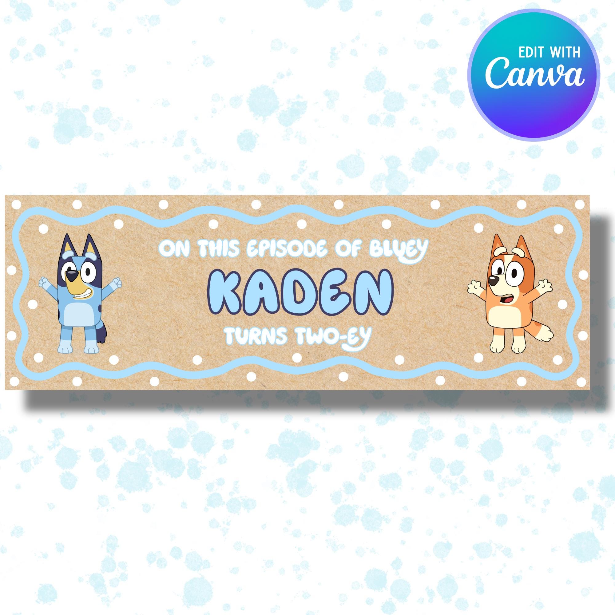 Editable Bluey Birthday Banner - Canva Digital Download - 2ft X 6ft - Etsy