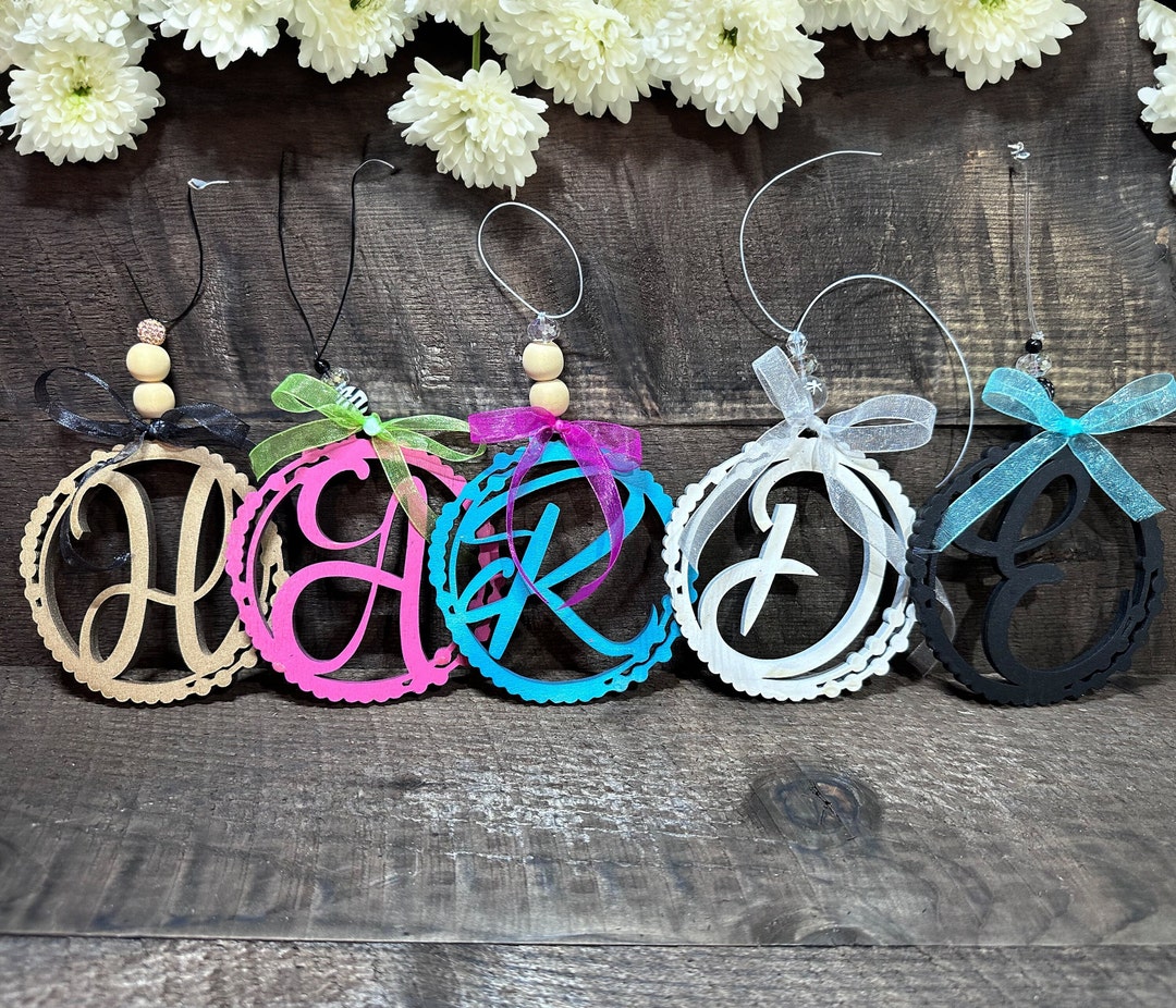 Car Charm for Rear View Mirror, Rear View Mirror Accessories, Monogram ...