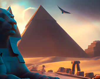 Poster - Pyramids and Sphinx Egypt - Image/painting as Digital Download ...