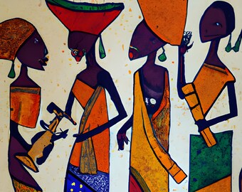 Poster - African Style / Art - Image/Painting as Digital Download - 8K Resolution - Digital Art - Motif 10