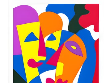 Poster - Couple - Henri Matisse Style - Image/Painting as Digital Download - 8K Resolution - Digital Art - Motif 14