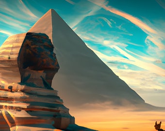 Poster - Pyramids and Sphinx Egypt - Image/painting as Digital Download ...