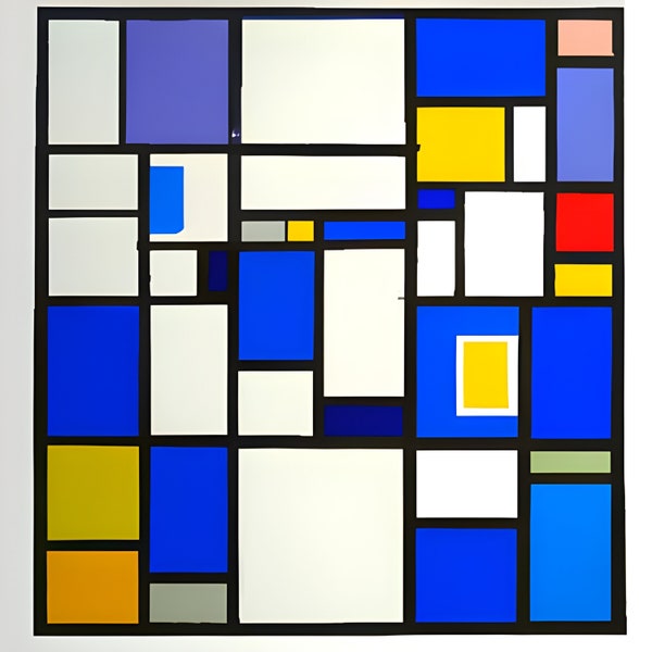 Poster - Abstract Art - Piet Mondrian Style - Image/Painting as Digital Download - 8K Resolution - Digital Art - Motif 3