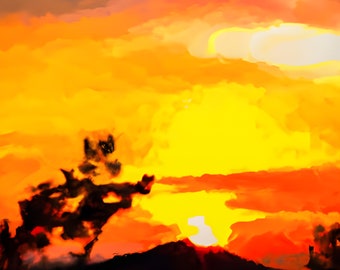 Poster - Sunset - Oil Painting - Image/Painting as Digital Download - 8K Resolution - Digital Art - Motif 6