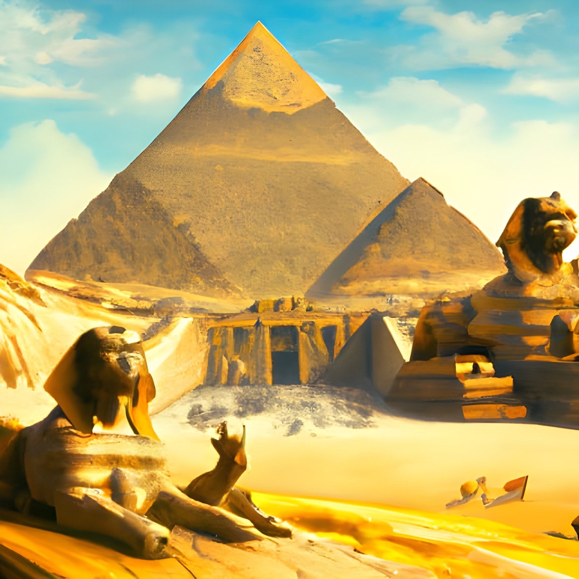 Poster Pyramids and Sphinx Egypt Image/painting as Digital Download 8K ...