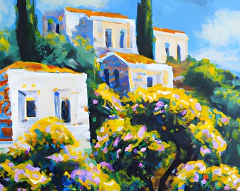 Poster - Greek Villas / Houses - Image/Painting as Digital Download - 8K Resolution - Digital Art - Motif 9