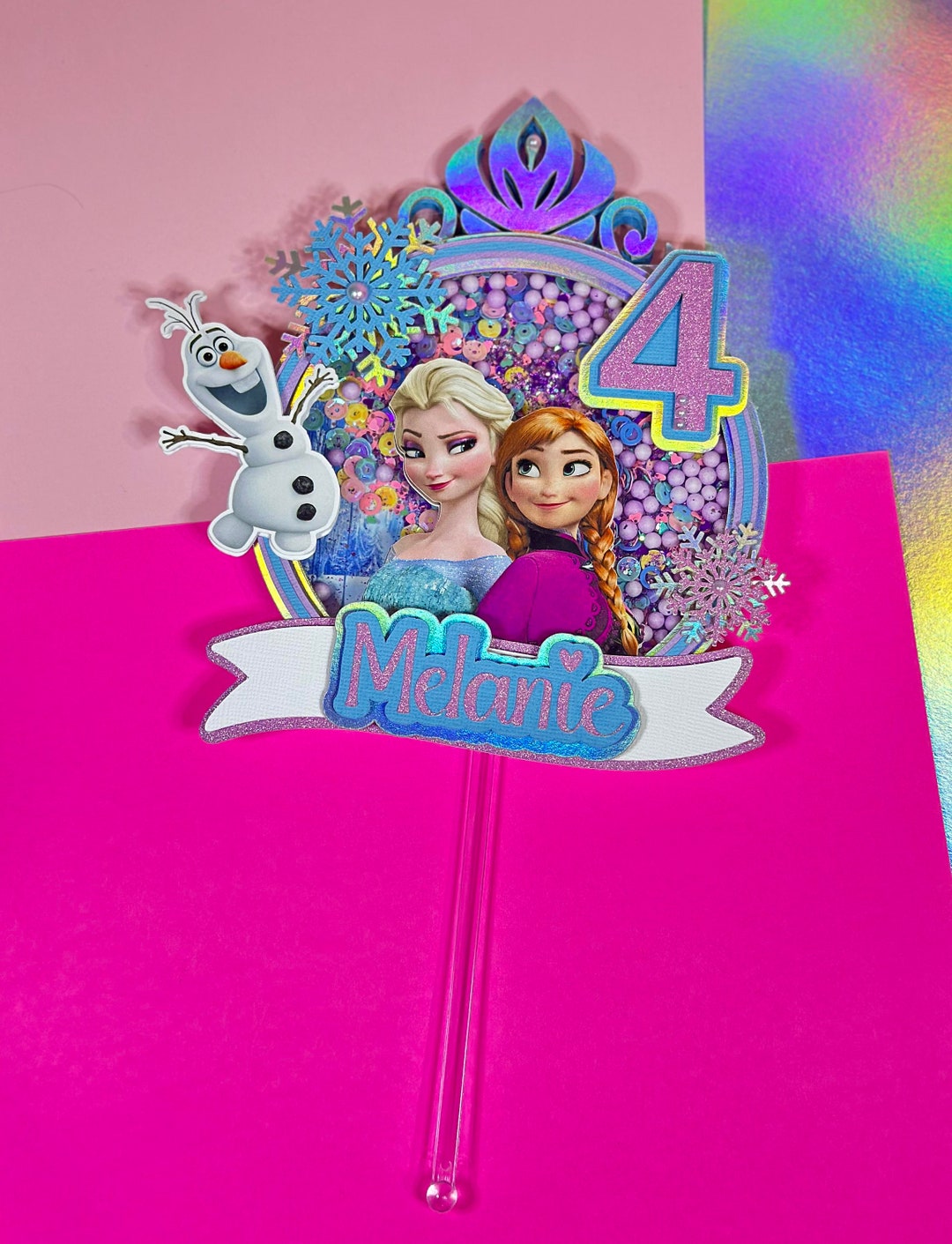 Shaker Cake Topper/ Cake Topper/ Frozen/ Elsa/ Birthday/ Party/ Cake