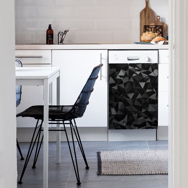 Abstrait noir, Gris, Lave-vaisselle magnétique, Décoration d'intérieur, Aimant décoratif, Aimant décoratif