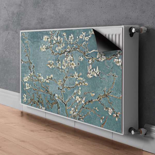 Cherry Blue Blossom Blue, Magnet Cover For Radiator, Radiator Cover, Mat For Radiator, Personalized Magnet