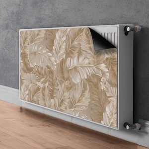 Golden Leaves Golden, Magnet Cover For Radiator, Heat Cover, Magnet Masking Mat, Printed Radiator