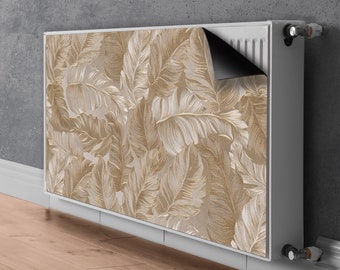 Golden Leaves Golden, Magnet Cover For Radiator, Heat Cover, Magnet Masking Mat, Printed Radiator