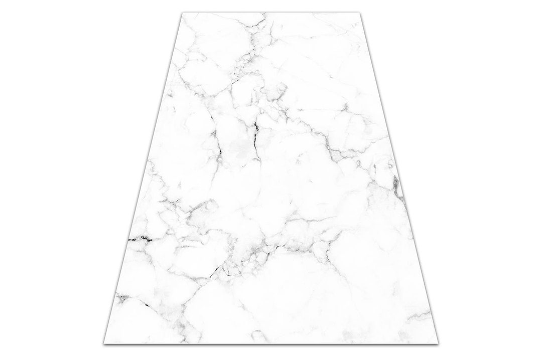 Marble Black and White, White, Vinyl Floor Mat, Vinyl Rug, House Gift