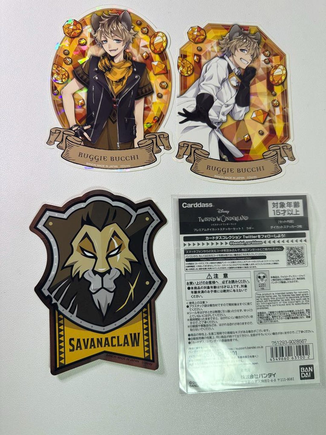 Twisted Wonderland Large Glitter Sticker Set Savanaclaw Ruggie Bucchi ...